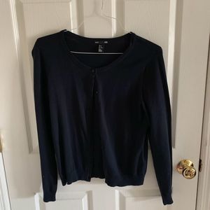 H&M Navy Blue Button Up Cardigan